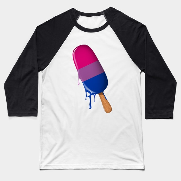 Bisexual Shirt Bisexual Flag Ice Cream LGBTQ Bisexual Pride Baseball T-Shirt by Happy Lime